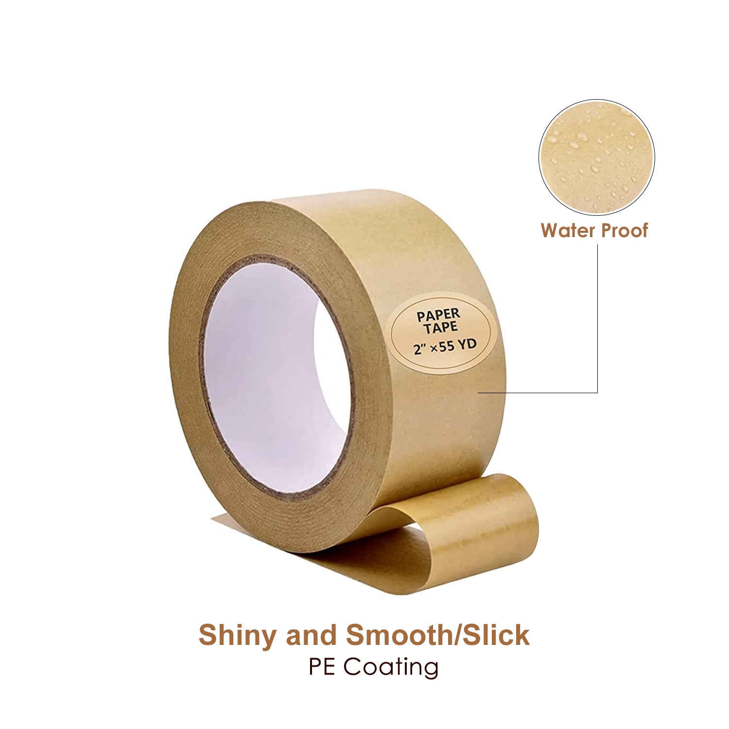 2" X55YD Brown Biodegradable Strong Adhesive Packing Tape