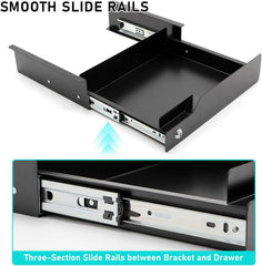 16-Inch Office Under-Desk Lockable Sliding Drawer