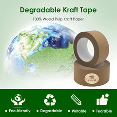 2" x 55YD Biodegradable Brown Writable Kraft Paper Tape