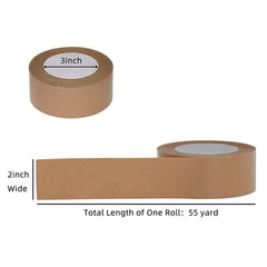 2" x 55YD Biodegradable Brown Writable Kraft Paper Tape