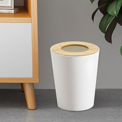 2Pack 2.4 Gallon Small Modern Aesthetic Trash Can with Lid for Bedroom, White