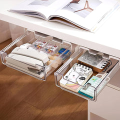 Slide-out Under Desk Storage Drawer-2Pcs