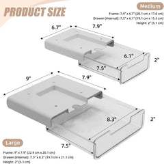Slide-out under Desk Storage Drawer - 2 pcs