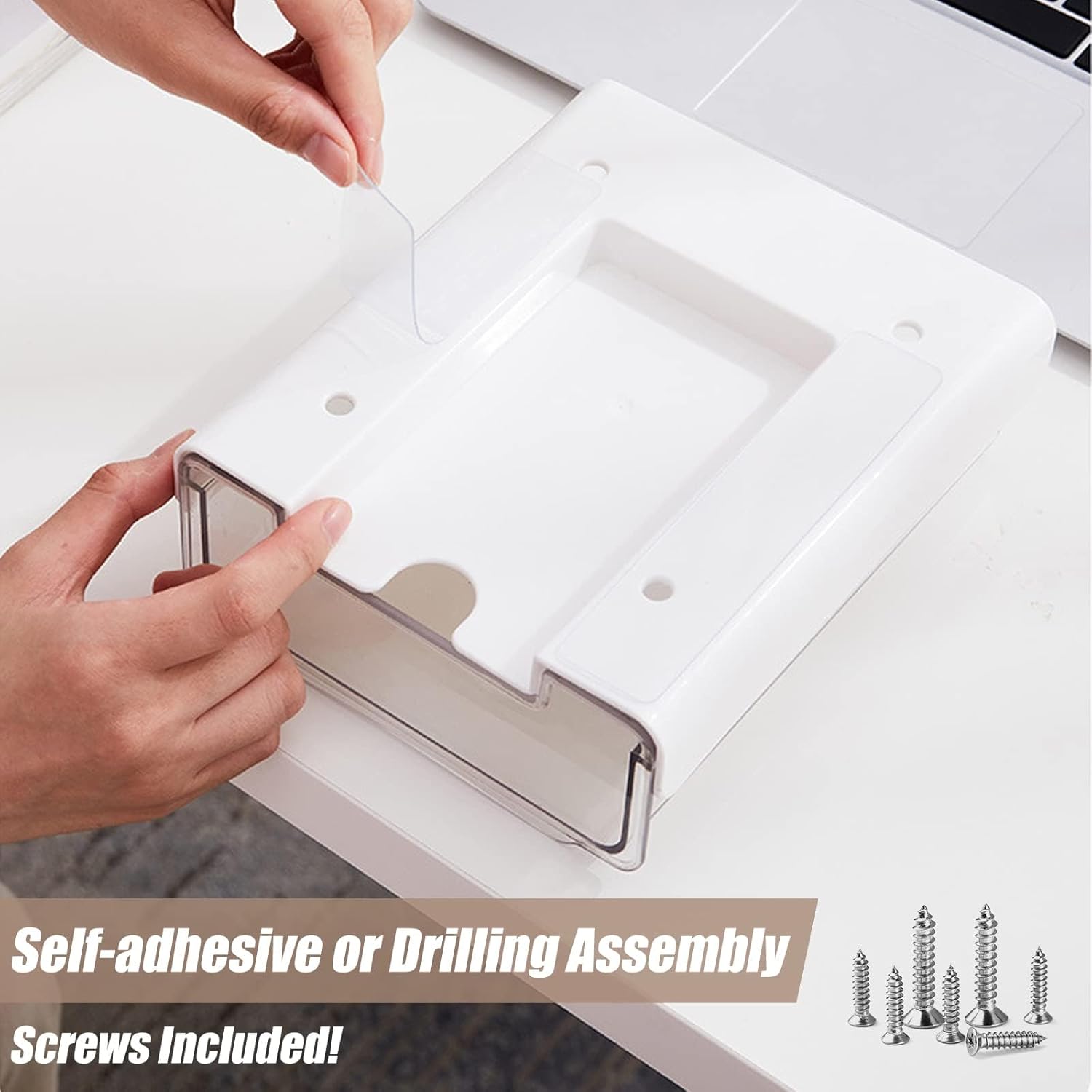 Slide-out Under Desk Storage Drawer-2Pcs