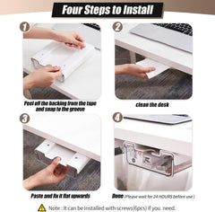 Slide-out Under Desk Storage Drawer-2Pcs