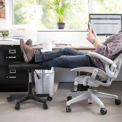 Adjustable Ergonomic Footrest Rolling Stool - Ciao Stilista #