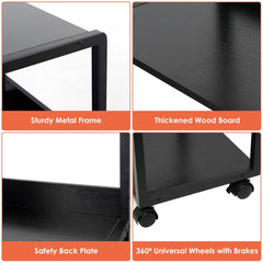 Black Rolling 3-Tier Printer Stand