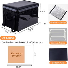 Commercial Insulated Bags For Food Delivery XXXL- 20.5" x 16.5" x 16.5", Waterproof & Foldable Catering Bag Food Deliveries