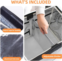 Commercial Insulated Bags For Food Delivery XXXL- 20.5" x 16.5" x 16.5", Waterproof & Foldable Catering Bag Food Deliveries