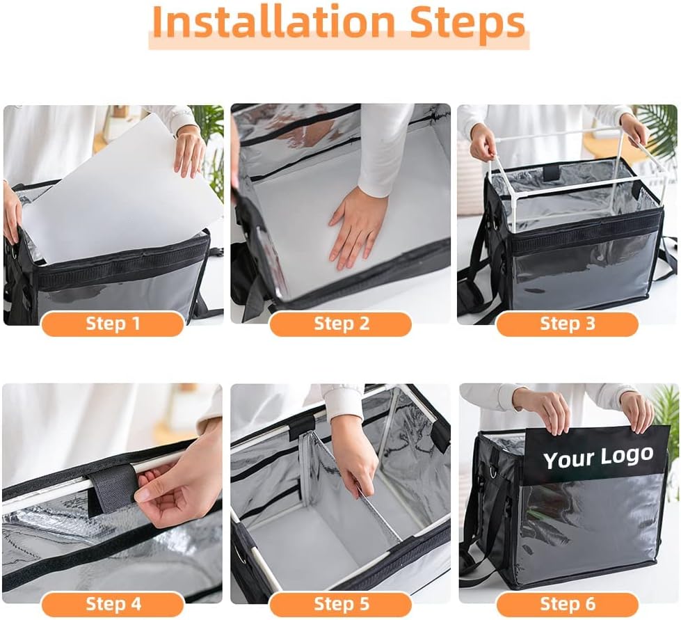 Commercial Insulated Bags For Food Delivery XXXL- 20.5" x 16.5" x 16.5", Waterproof & Foldable Catering Bag Food Deliveries