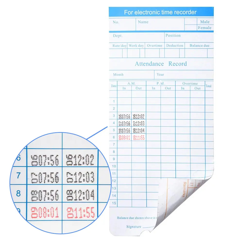 Employee Time Clock Cards- 100 Pcs. - Ciao Stilista #