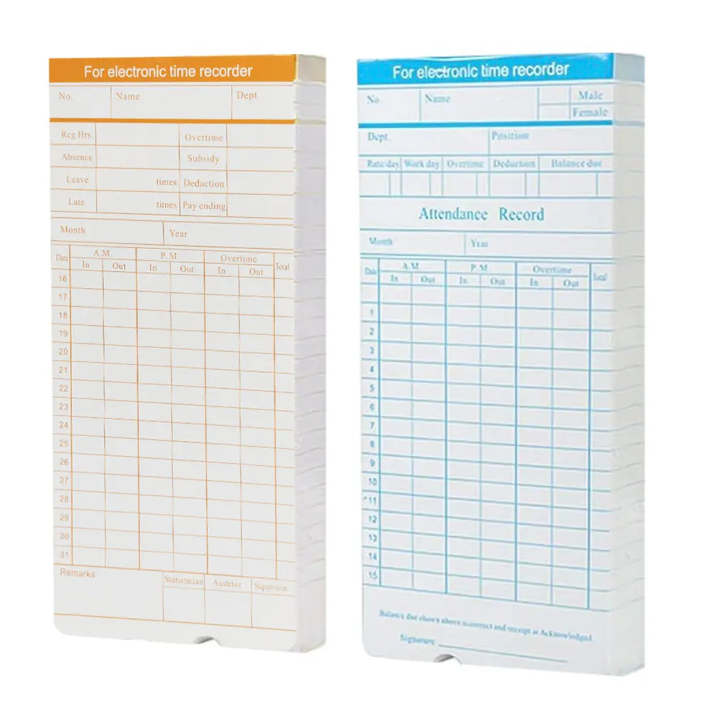 Employee Time Clock Cards- 100 Pcs. - Ciao Stilista #