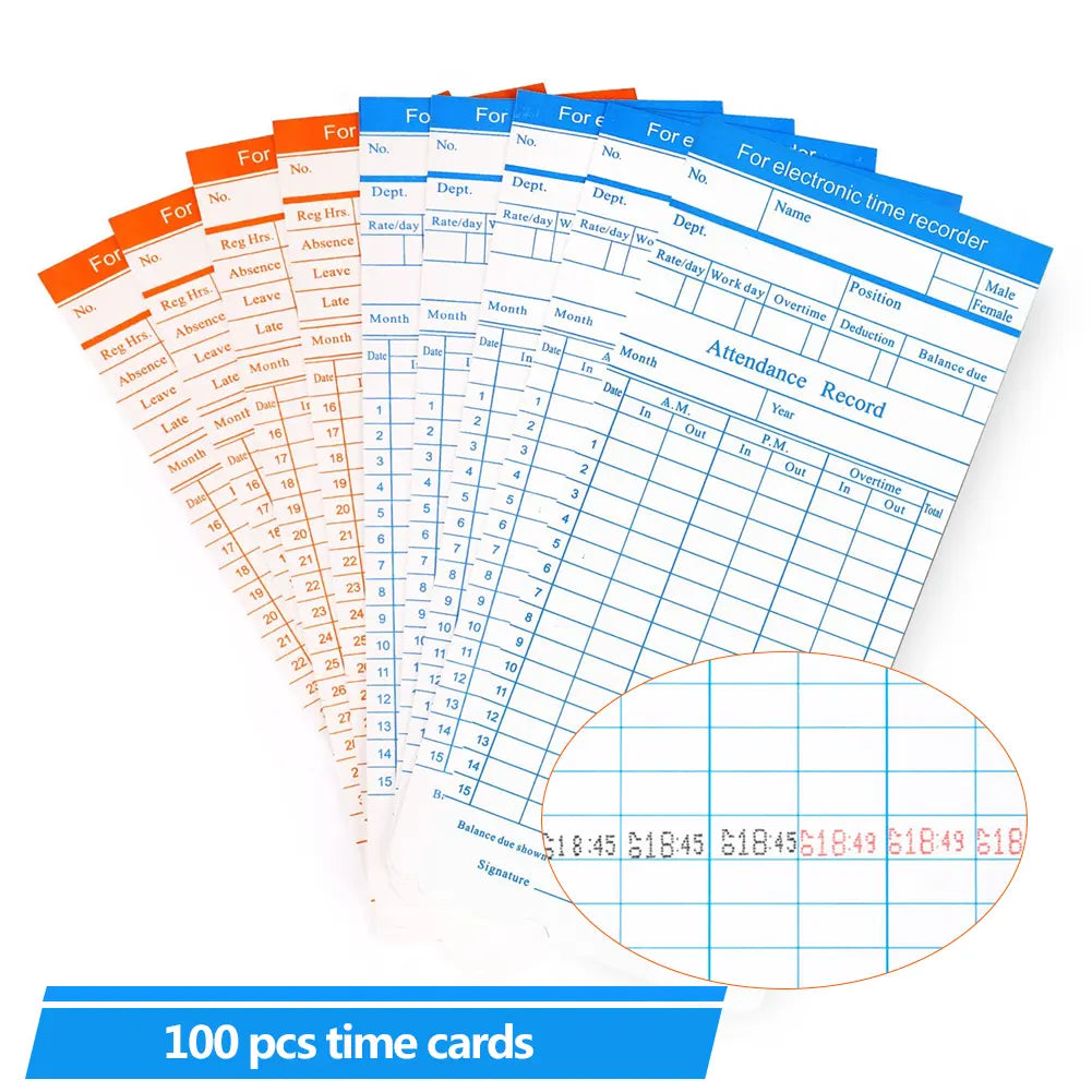Employee Time Clock Cards- 100 Pcs. - Ciao Stilista #