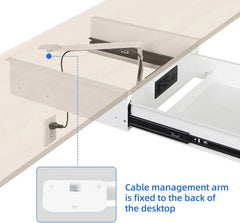 Multi-Function Under Desk Lockable Drawer with Charging Station