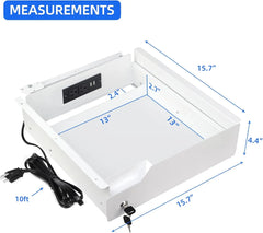 Multi-Function Under Desk Lockable Drawer with Charging Station