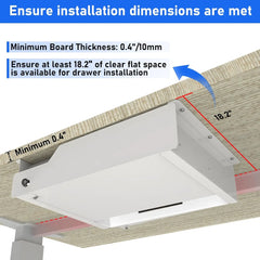 Multi-Function Under Desk Lockable Drawer with Charging Station