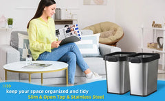 Multi-packs Rectangular Stainless Steel Open Top Trash Can