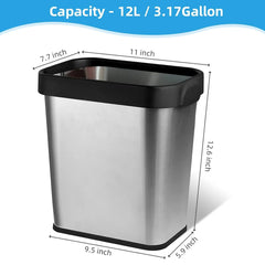 Multi-packs Rectangular Stainless Steel Open Top Trash Can