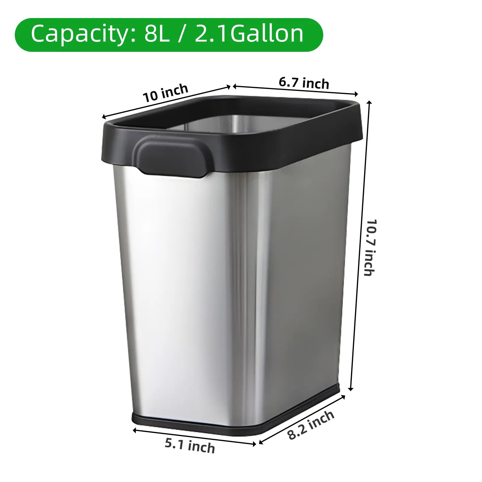 Multi-packs Rectangular Stainless Steel Trash Can - Ciao Stilista #