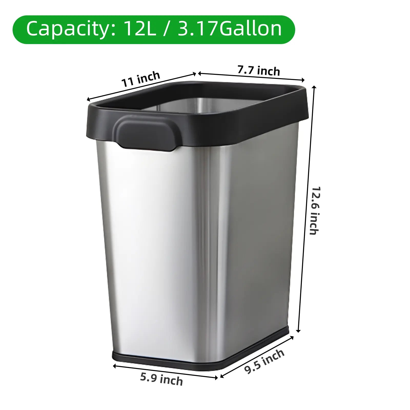 Multi-packs Rectangular Stainless Steel Trash Can - Ciao Stilista #