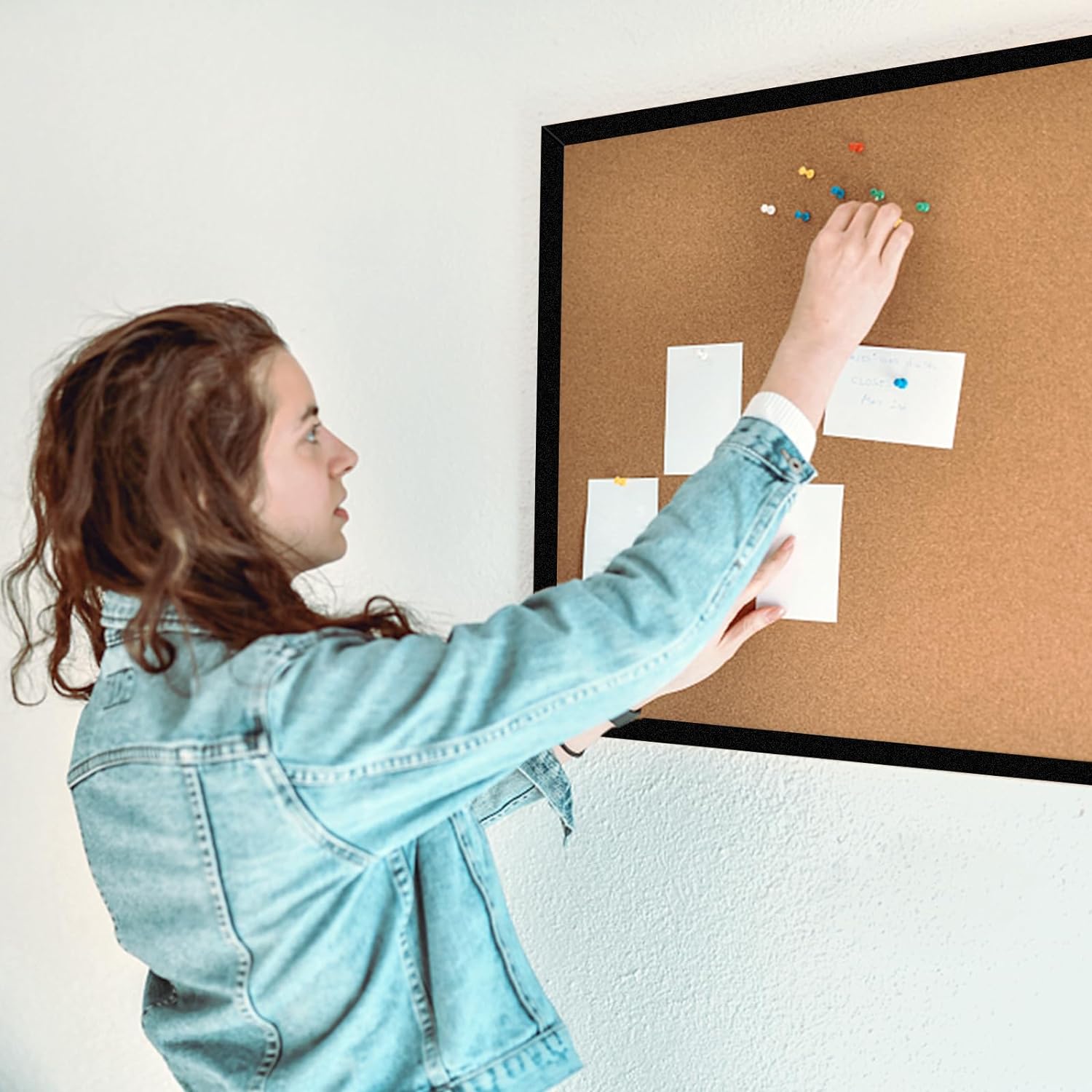 Office Wall-mount Cork Bulletins Board
