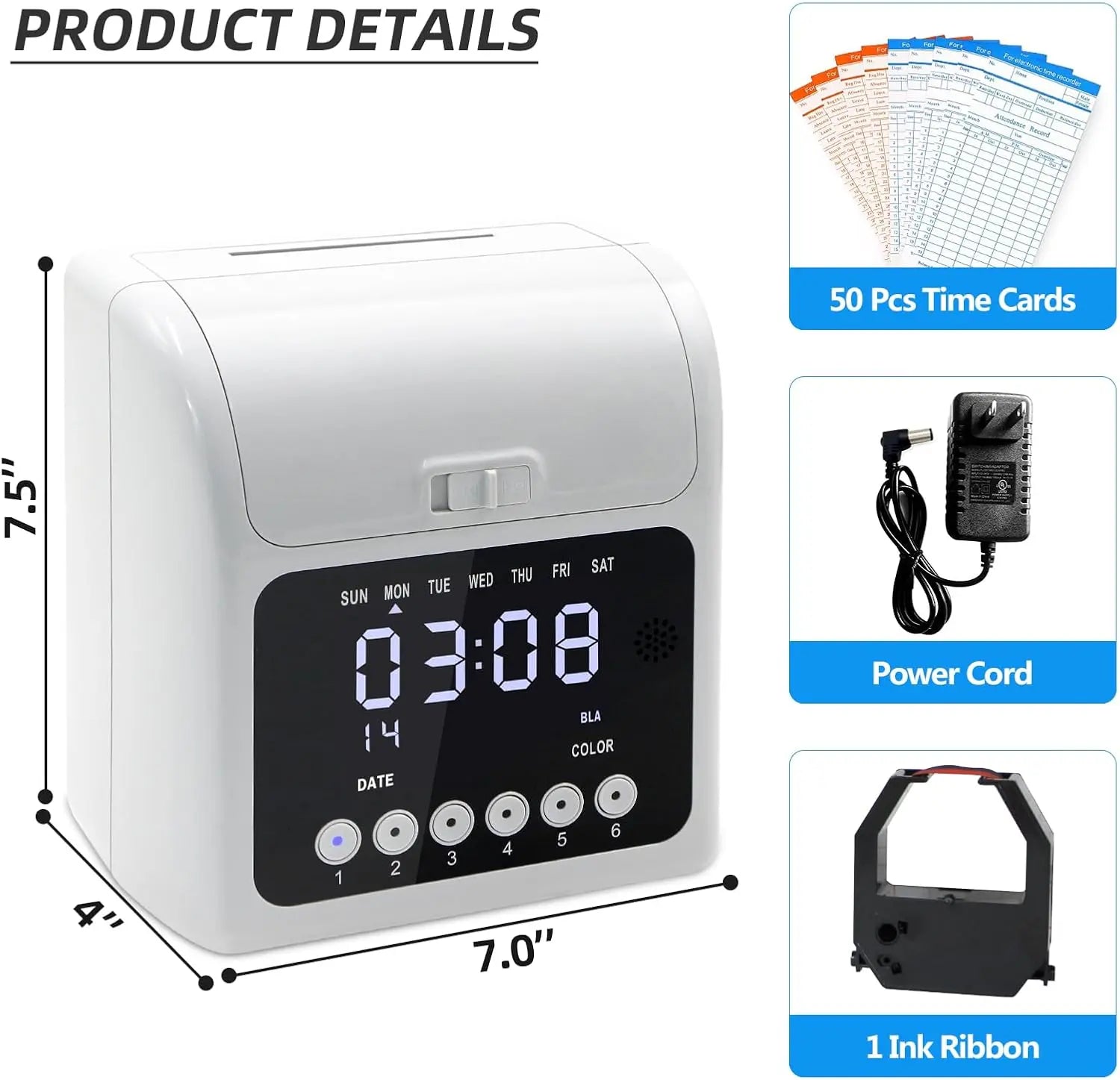 PIN Version Auto Aligned Time Clock for Small Businesses