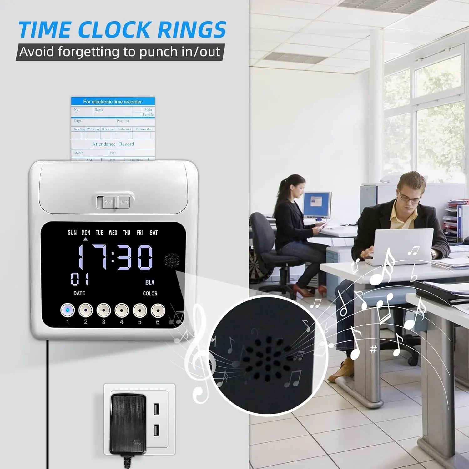 PIN Version Auto Aligned Time Clock for Small Businesses