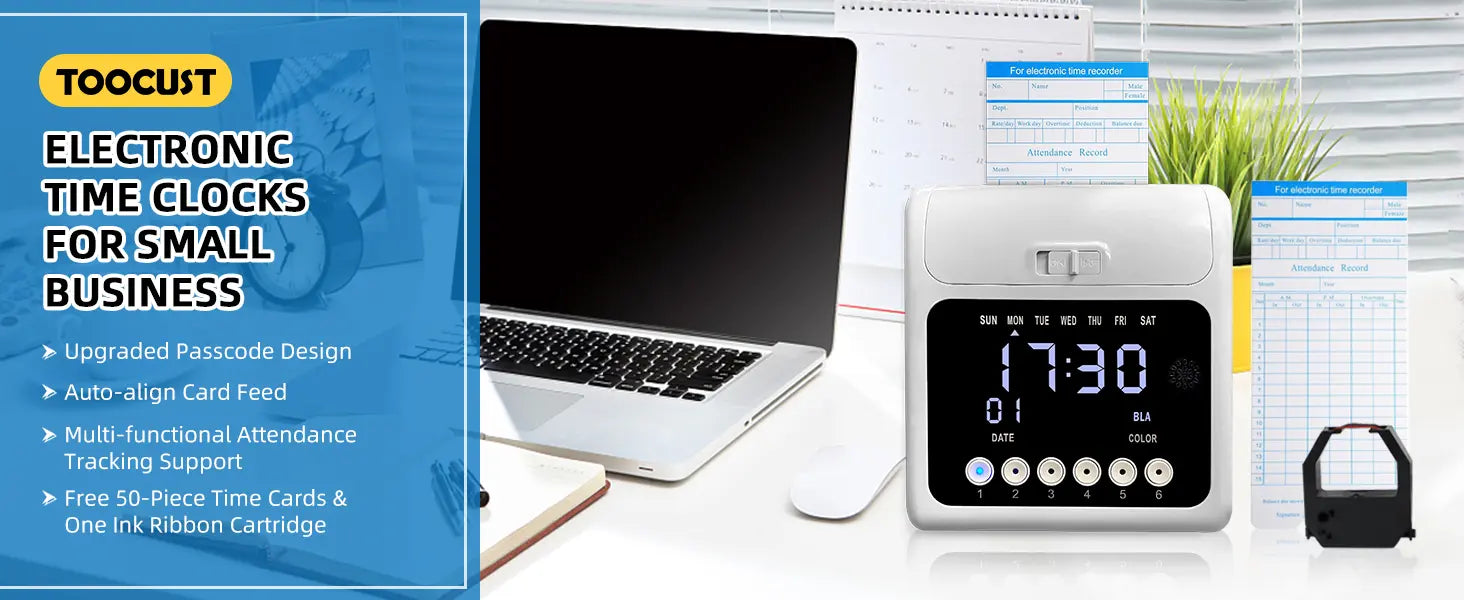PIN Version Auto Aligned Time Clock for Small Businesses