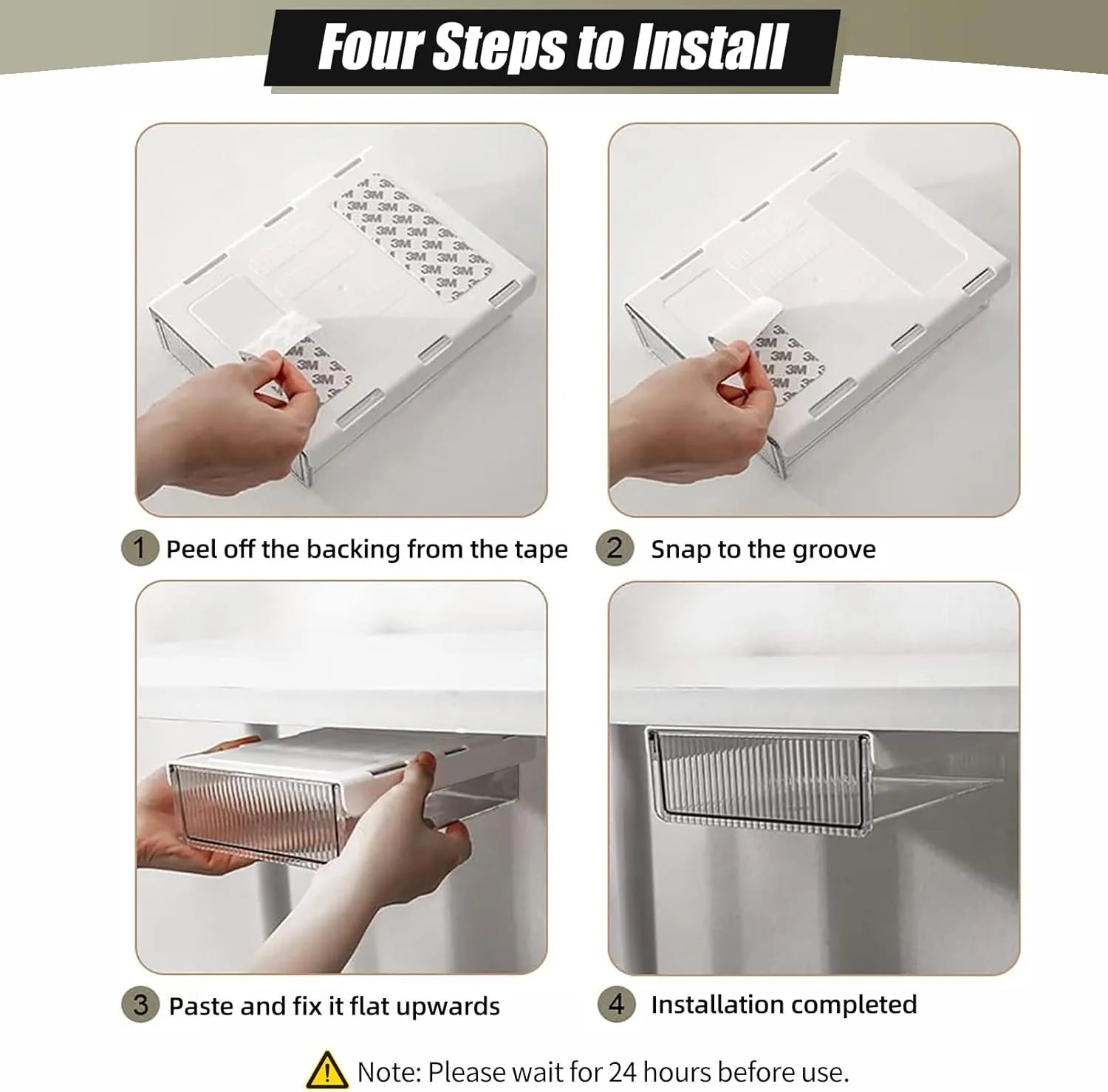 Slide-out under Desk Storage Drawer - 2 pcs