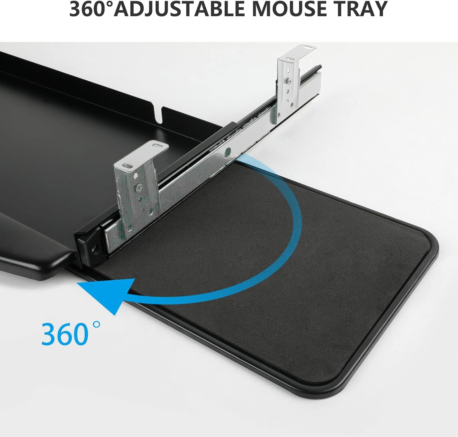 Under Desk Metal Keyboard Tray with Mouse Platform