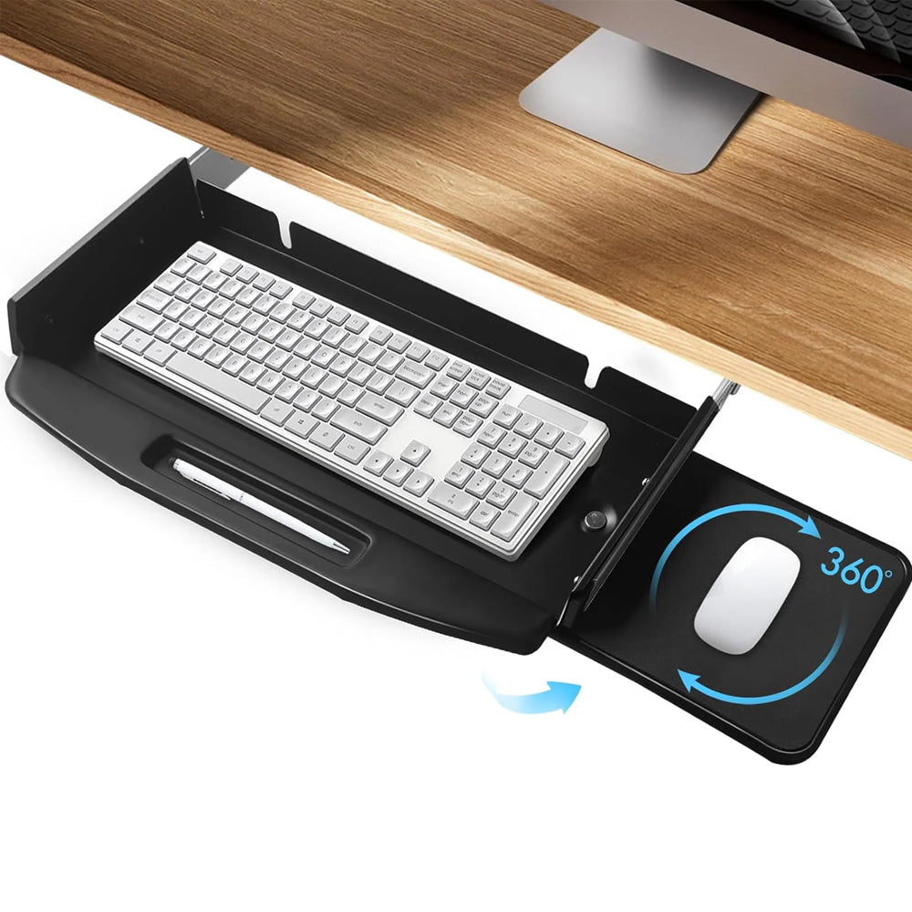 Under Desk Metal Keyboard Tray with Mouse Platform