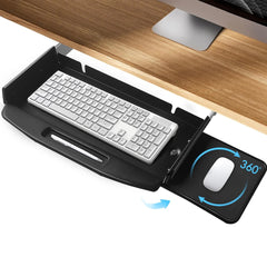 Under Desk Metal Keyboard Tray with Mouse Platform