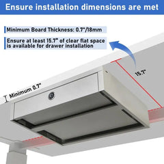 Under Desk Mounted Lockable Drawer with Fingerprint Lock