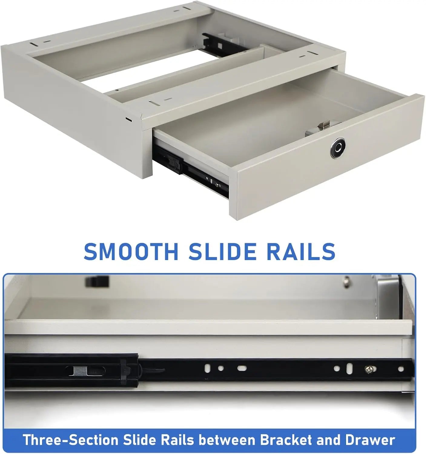 Under Desk Mounted Lockable Drawer with Fingerprint Lock