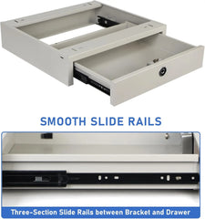 Under Desk Mounted Lockable Drawer with Fingerprint Lock