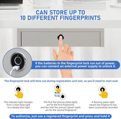 Under Desk Mounted Lockable Drawer with Fingerprint Lock