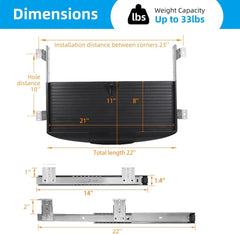Under Desk Sturdy Slide Out Keyboard Tray