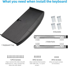 Under Desk Sturdy Slide Out Keyboard Tray