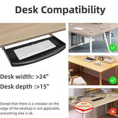Under Desk Sturdy Slide Out Keyboard Tray