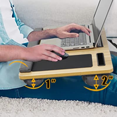 Versatile Portable Wooden Laptop Tray with Cushion