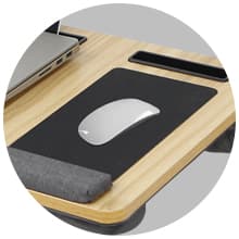 Versatile Portable Wooden Laptop Tray with Cushion