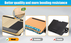 Versatile Portable Wooden Laptop Tray with Cushion
