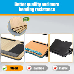 Versatile Portable Wooden Laptop Tray with Cushion